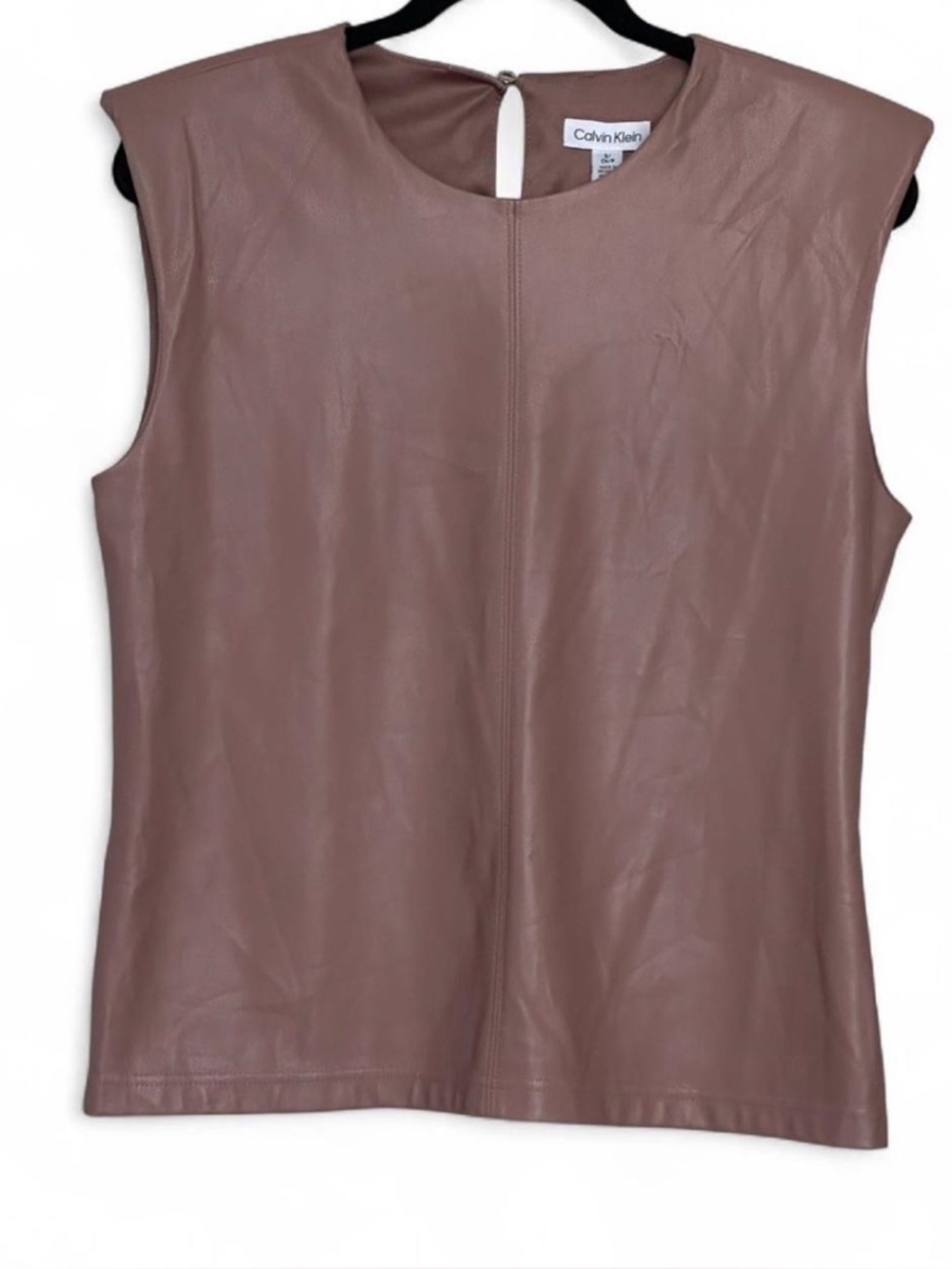 Calvin Klein faux leather sleeveless top size S